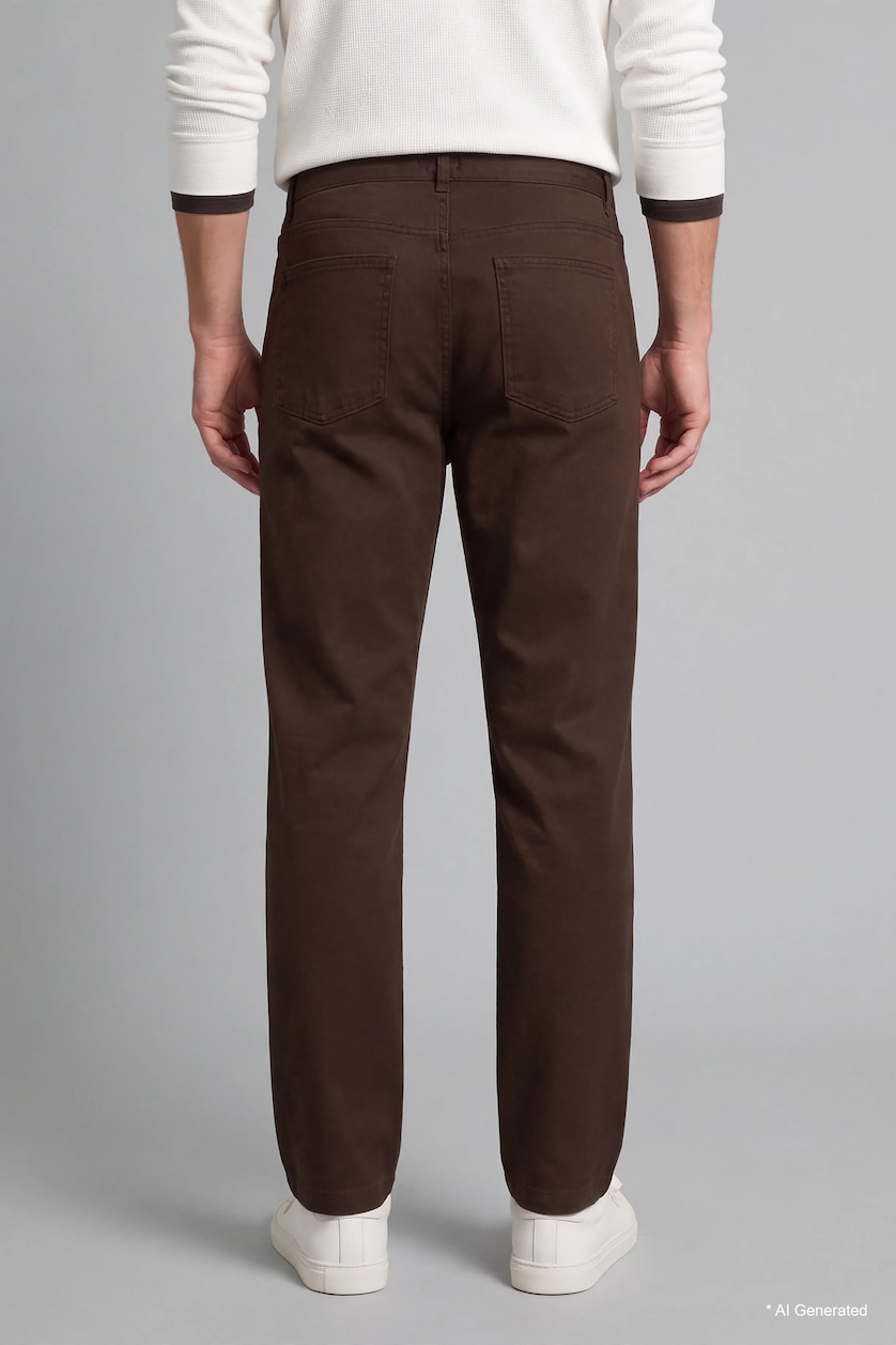MAN Kahve Regular Fit Normal Waist Straight Leg Trousers