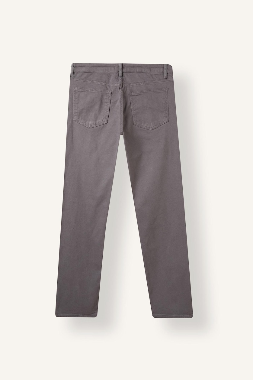 Men Light Grey Regular Fit Normal Waist Straight Leg Trousers