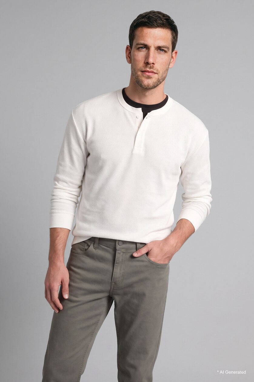Men Khaki Regular Fit Normal Waist Straight Leg Trousers