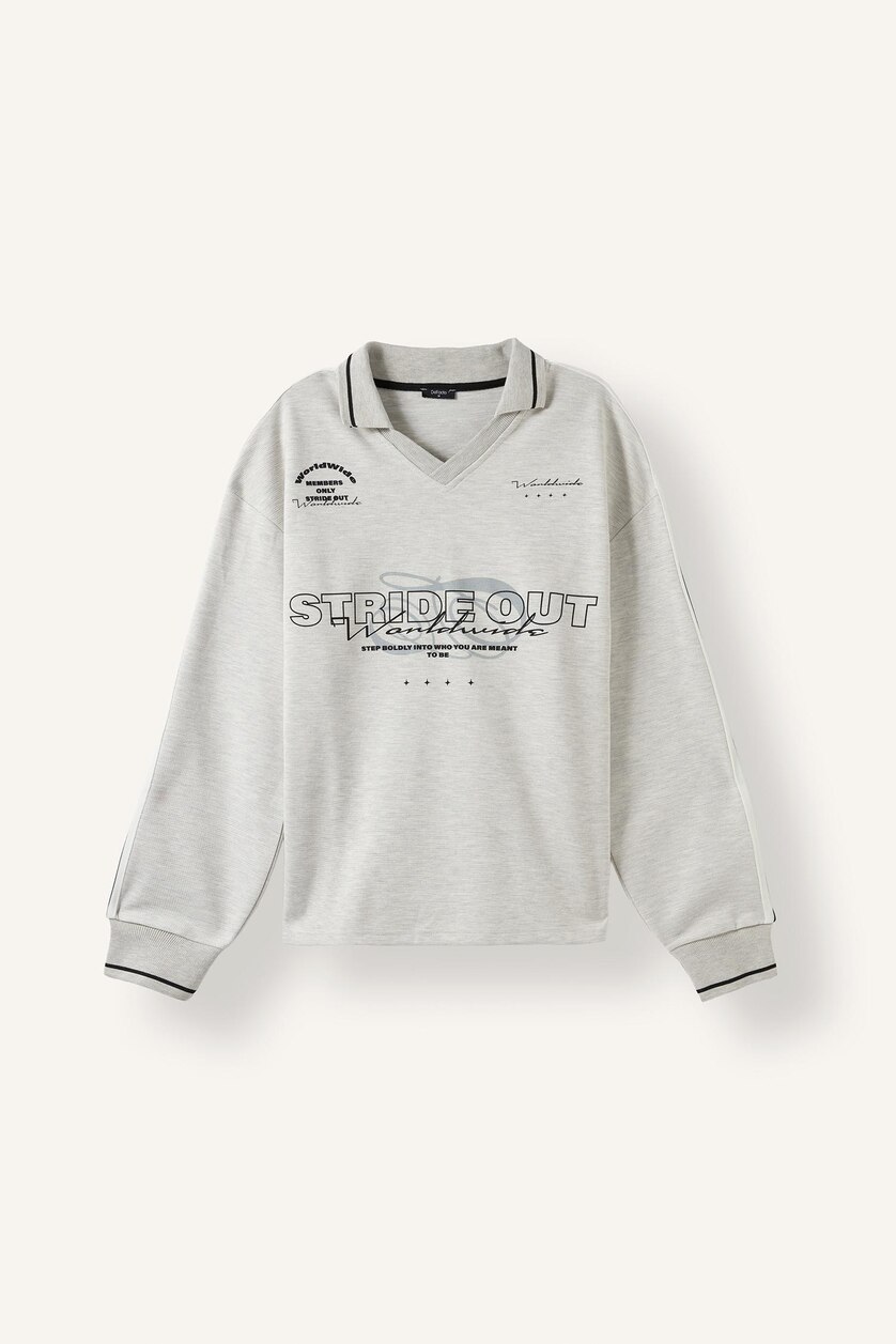 Ерлер Сұр Меланж Boxy Fit свитшот