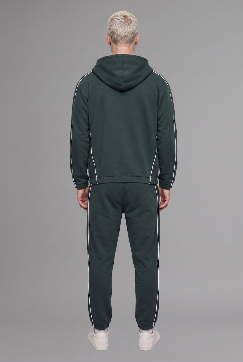 MAN Dark Green Regular Fit Elastic Leg Jogger Sweatpants