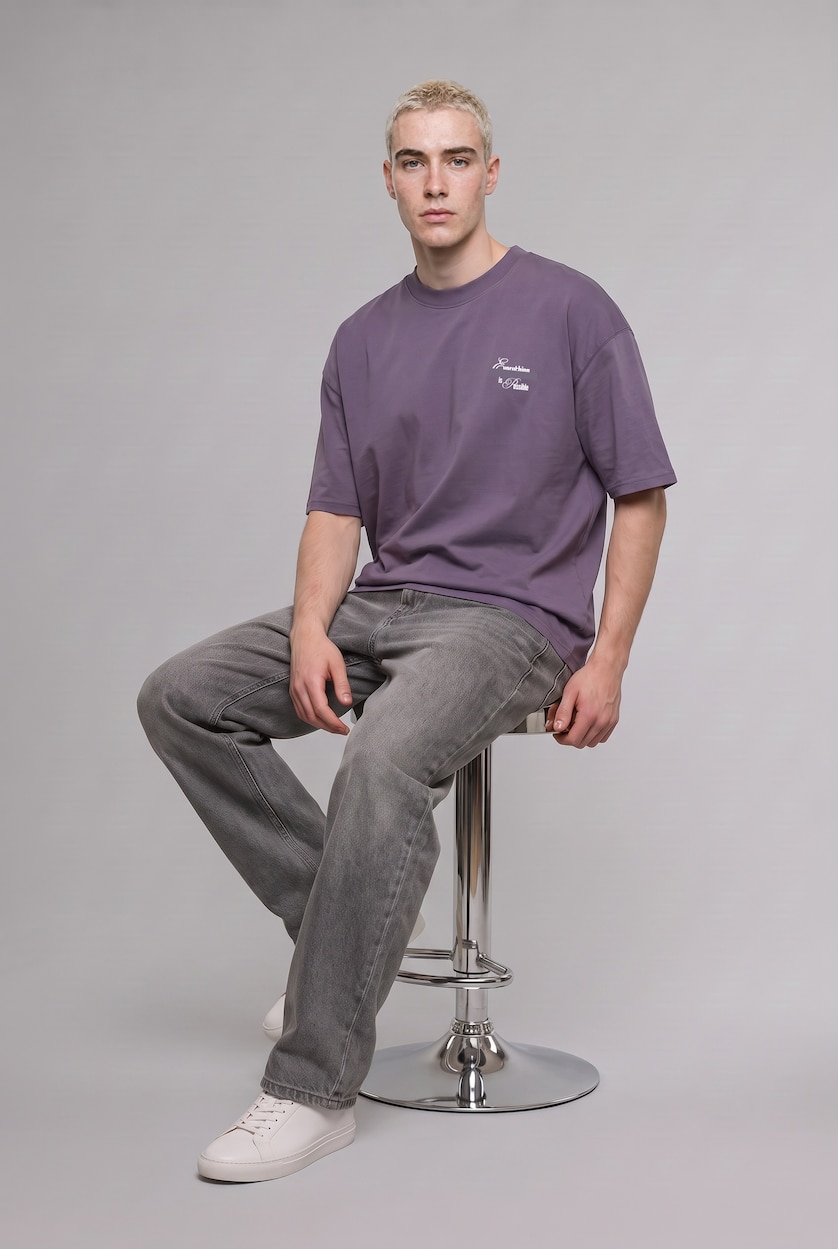 MAN Purple Loose Fit Short Sleeve T-Shirt