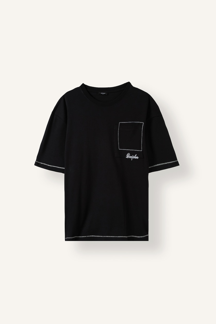 Мужчины Черный Футболка Boxy Fit