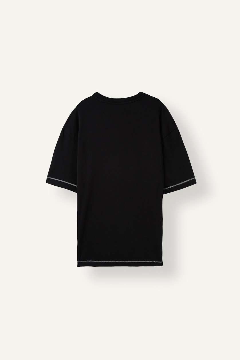 Мужчины Черный Футболка Boxy Fit