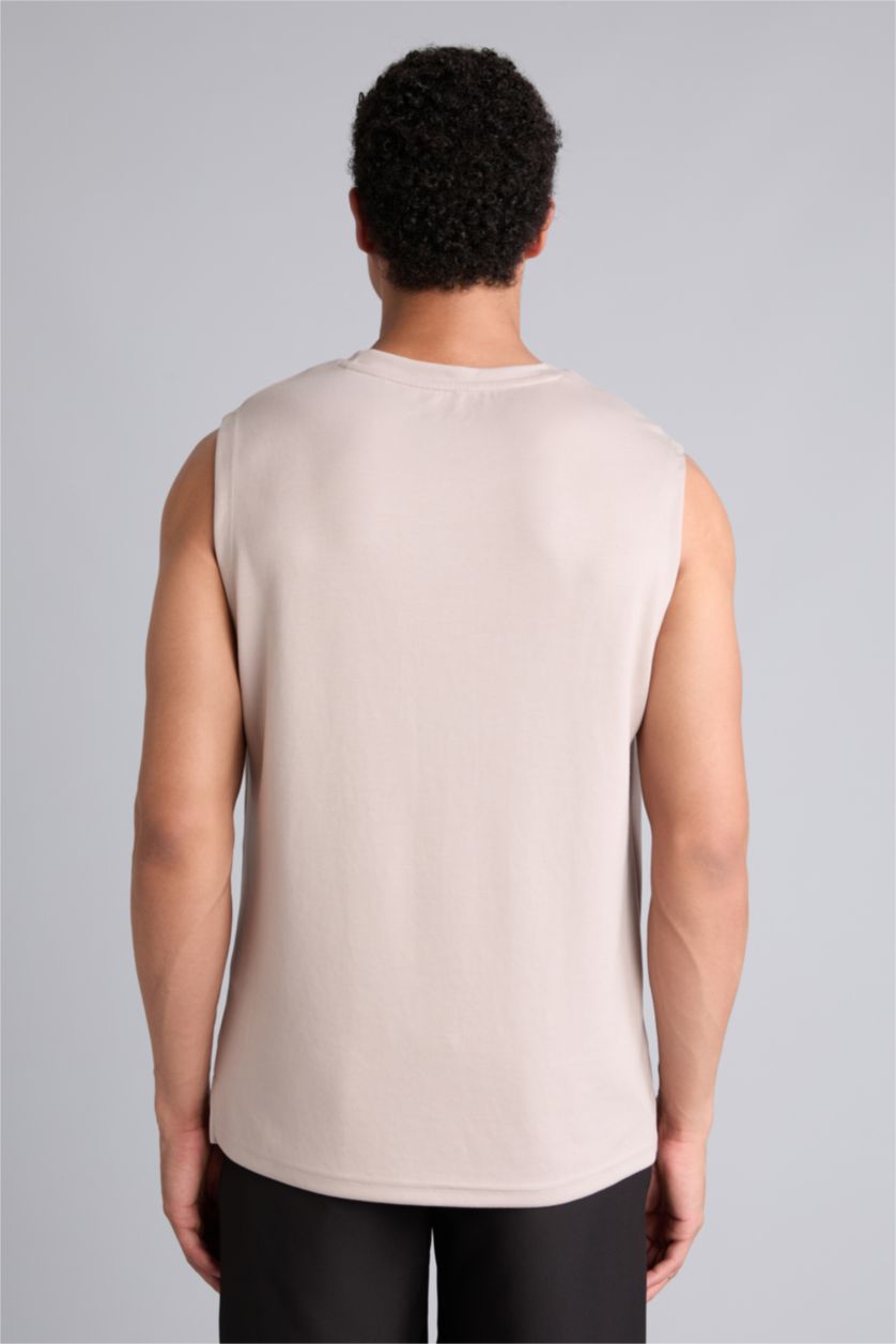 Men Stone Standard Fit modal Crew Neck Sleeveless Tank Top