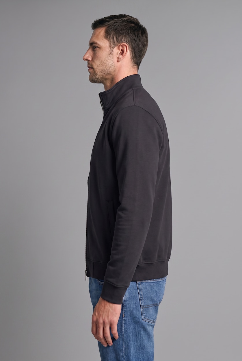 MAN NAVY Regular Fit High Neck Zippered Cardigan