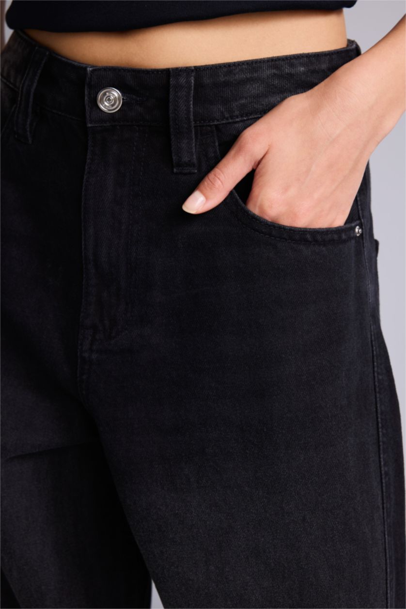 Әйелдерге қара Baggy Fit джинс шалбар