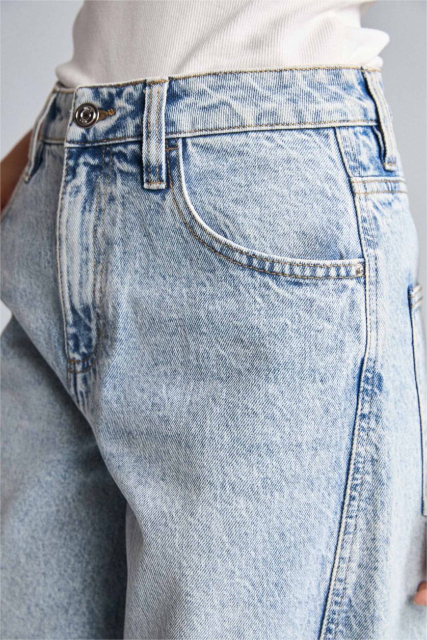Женщины Голубрй Джинсы Baggy Fit