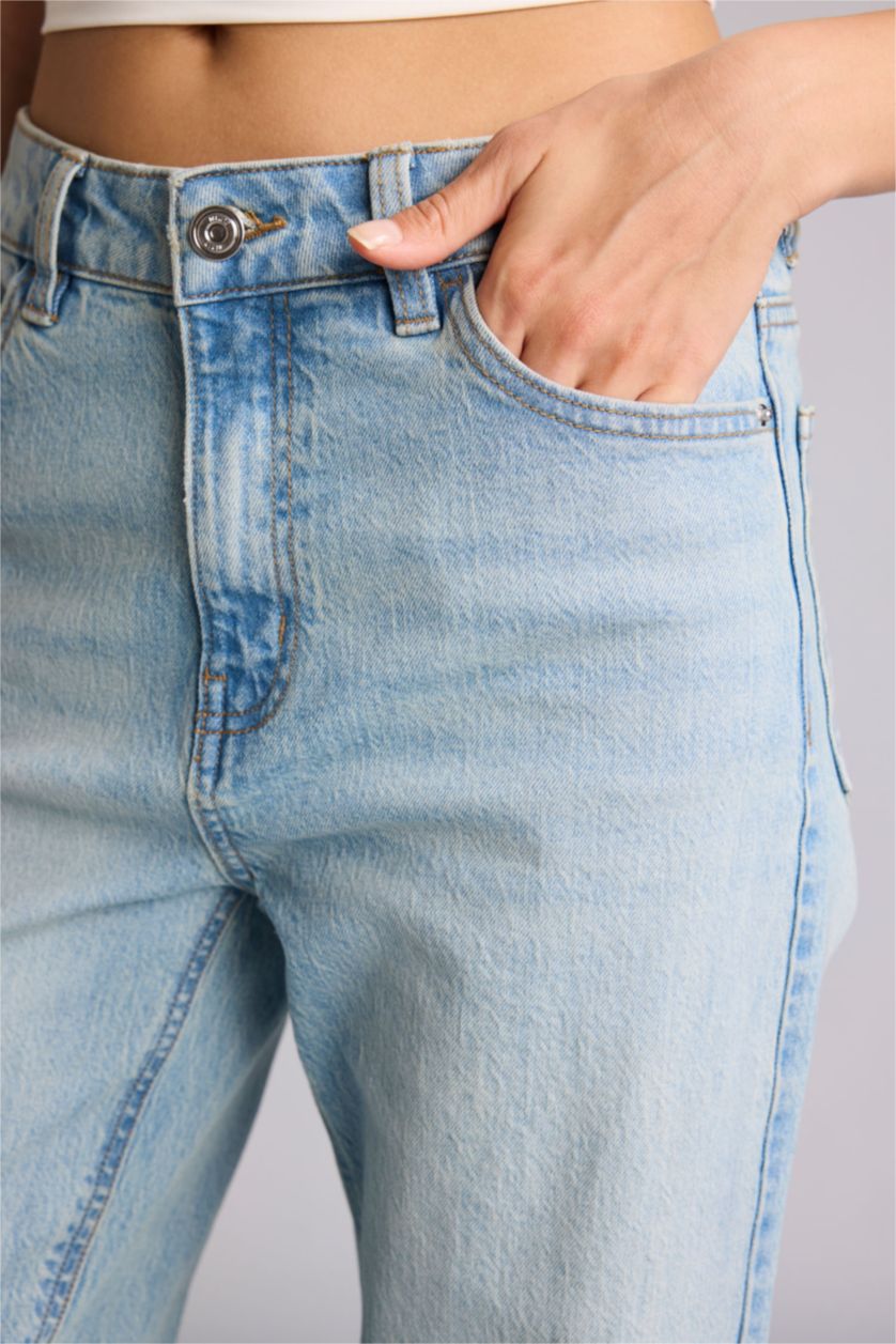 Женщины Голубрй Джинсы Comfort Straight