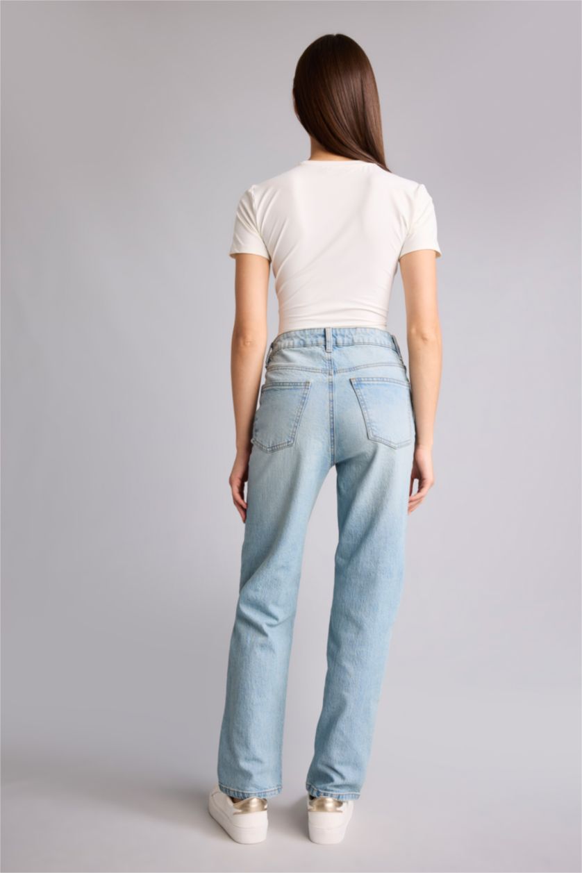 Женщины Голубрй Джинсы Comfort Straight