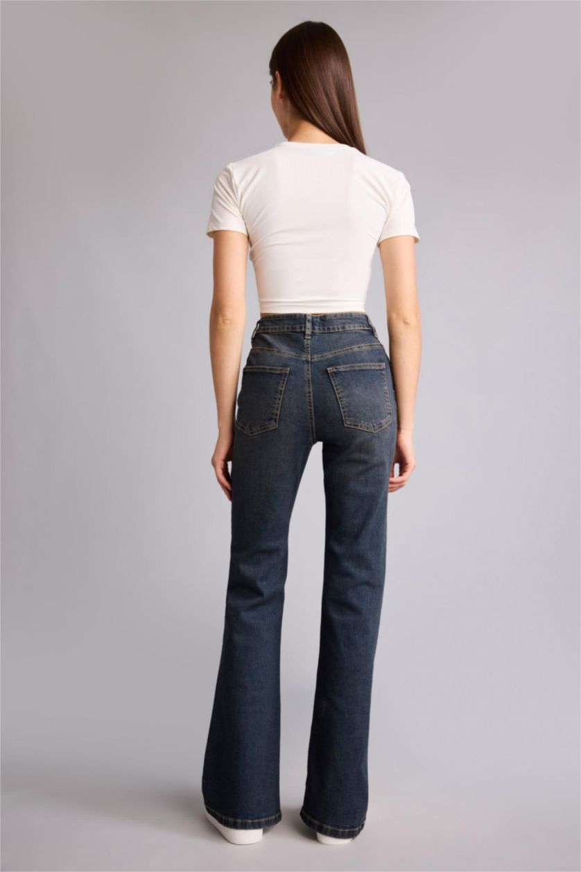 Әйелдерге қою көк Mia Flare Fit шалбар