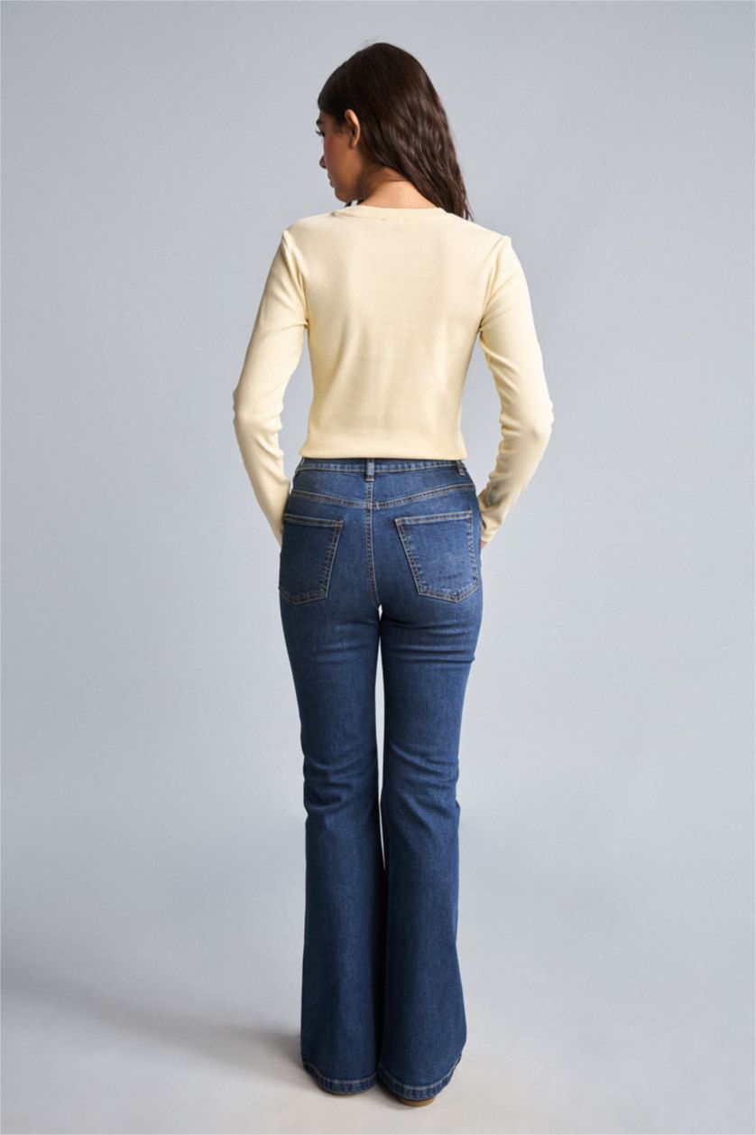 Әйелдерге Көк Mia Flare Fit шалбар