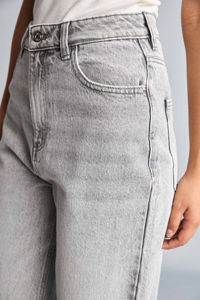 Женщины Серый Брюки 90's Wide Leg