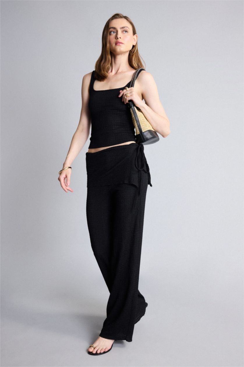 نساء أسود Wide Leg Trousers