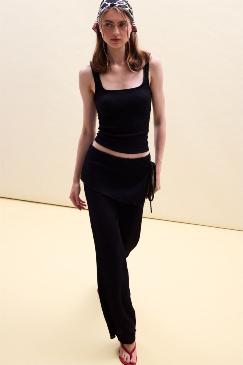 WOMAN Black Wide Leg Trousers
