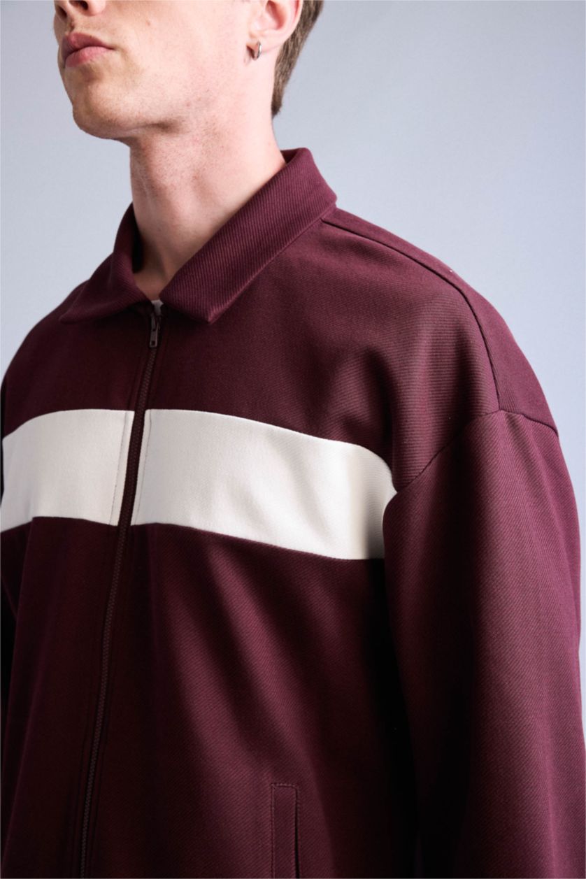MAN Dark Bordeaux Boxy Fit Cardigan