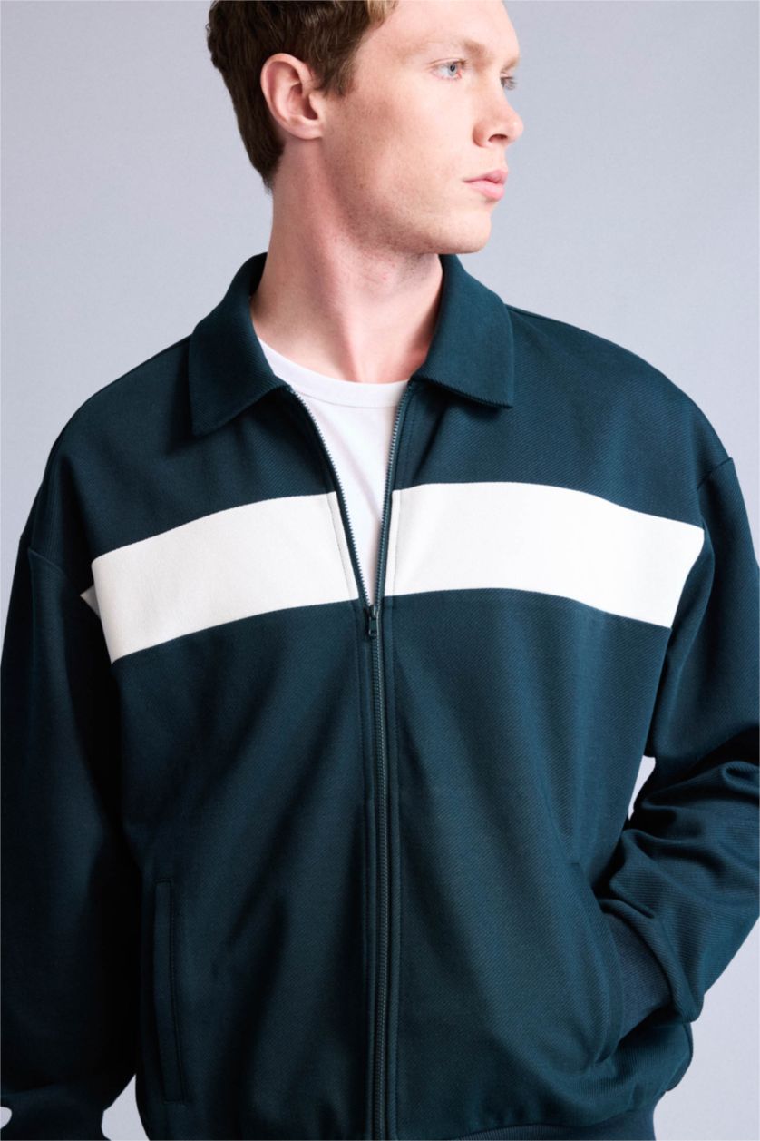 MAN Dark Green Boxy Fit Cardigan