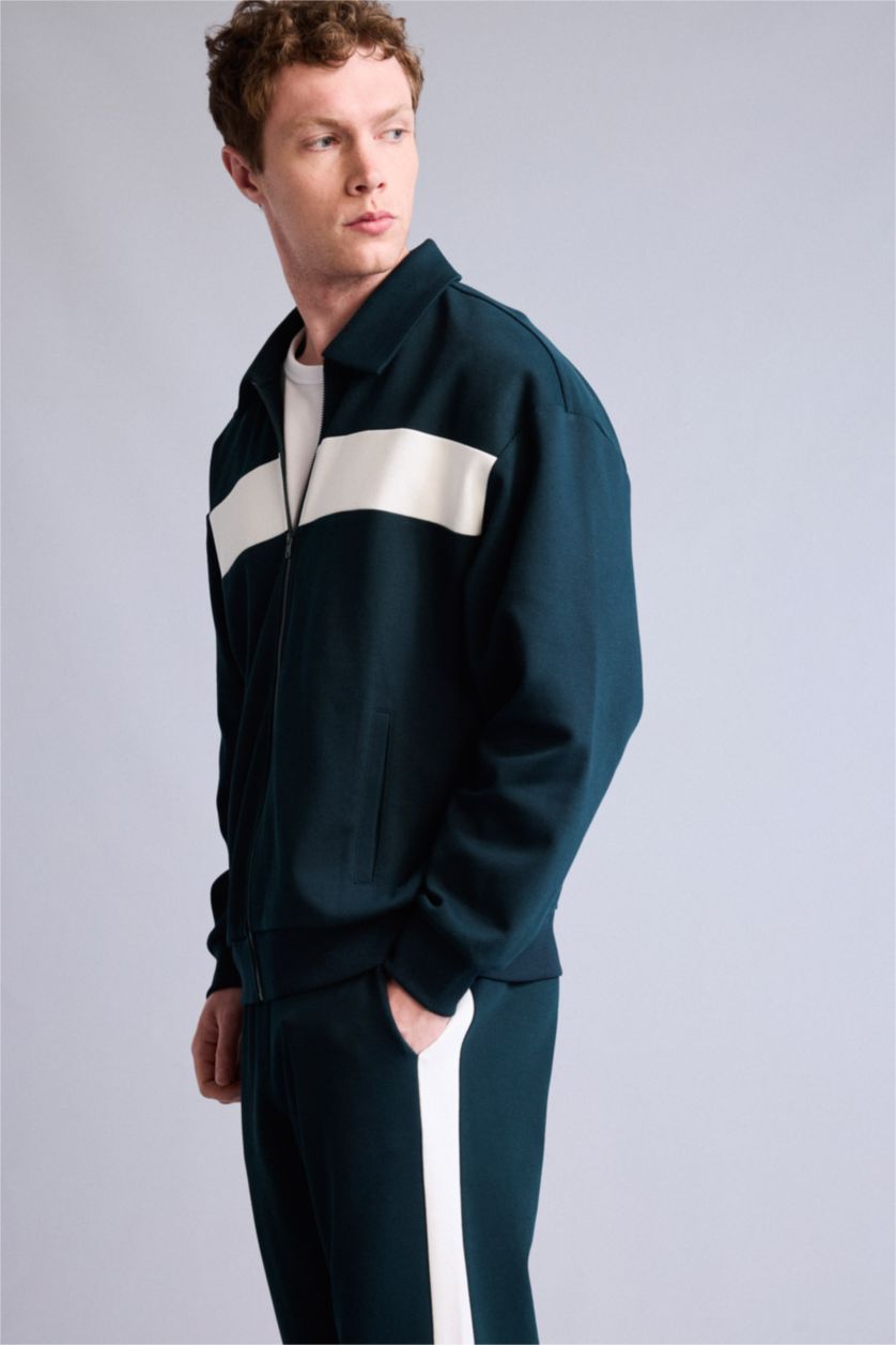 MAN Dark Green Boxy Fit Cardigan
