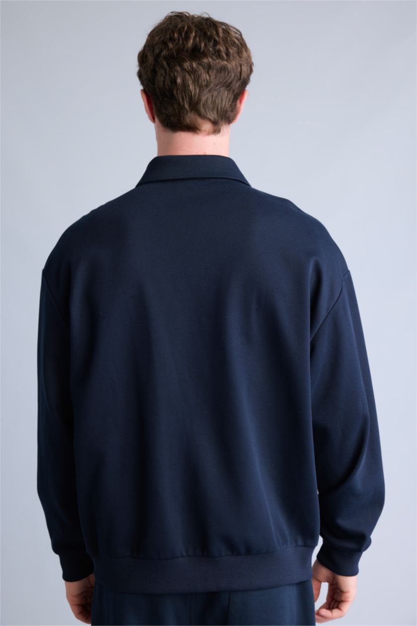 MAN NAVY Boxy Fit Cardigan