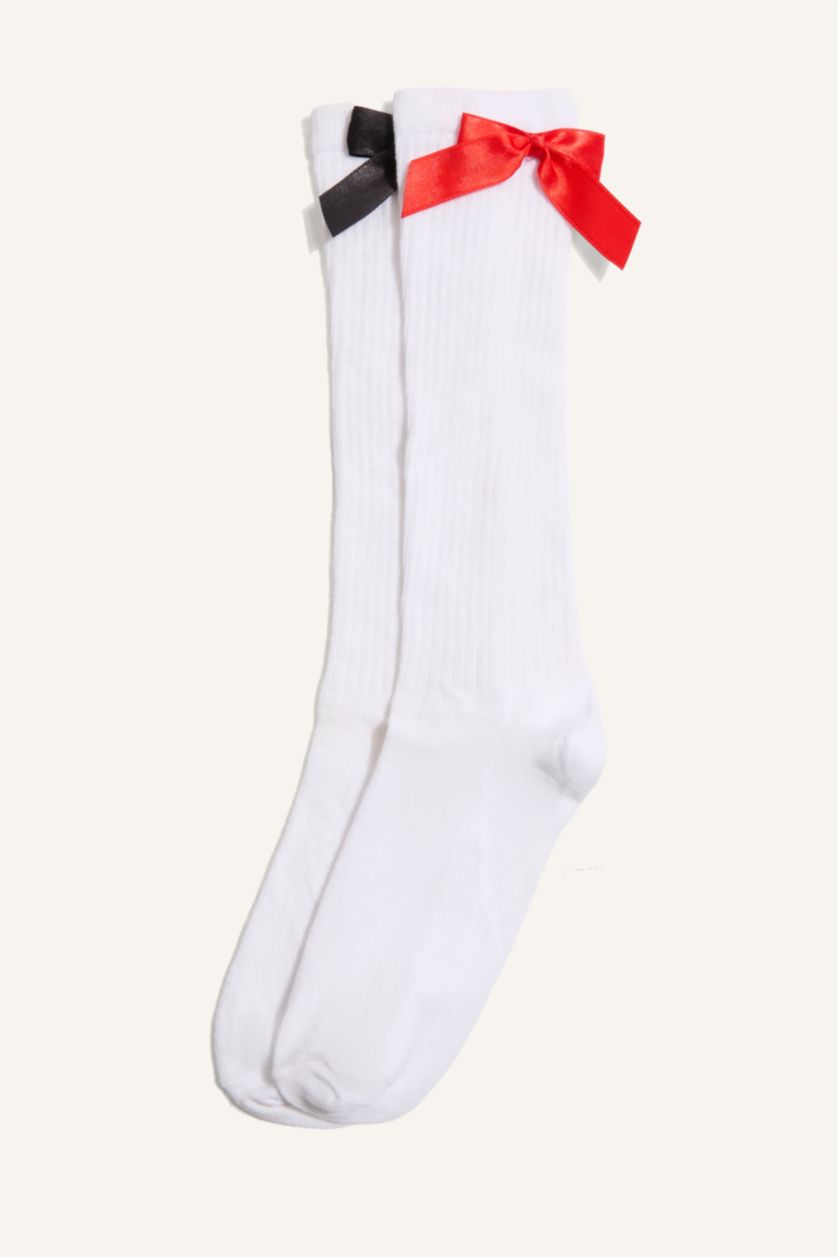 Kız Çocuk - Genç Kız Karma 2'li Pamuklu Diz Altı Çorap