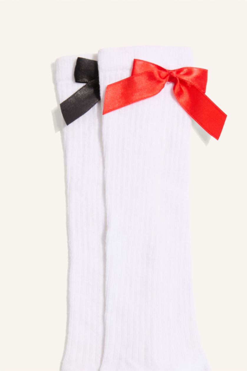 Kız Çocuk - Genç Kız Karma 2'li Pamuklu Diz Altı Çorap