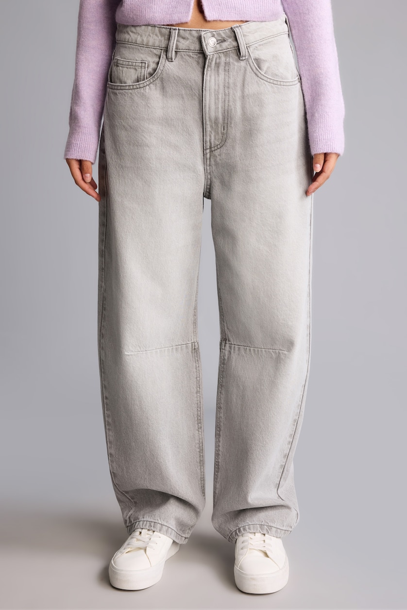 Әйелдерге Сұр Barrel Fit шалбар
