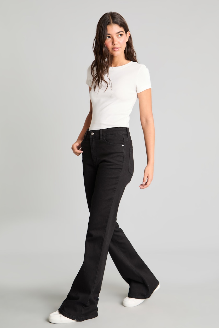 Женщины Черный Брюки Mia Flare Fit