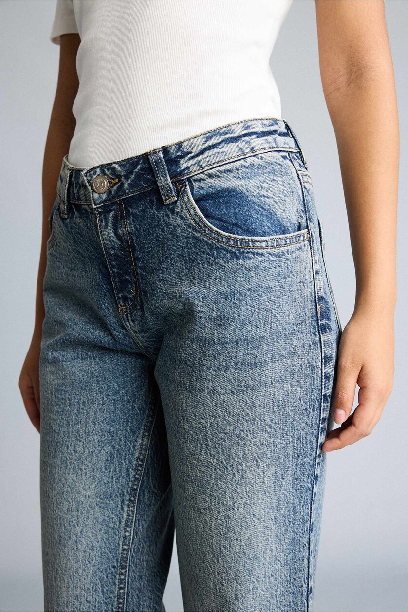 Женщины Темно-голубой Синие джинсы Bootcut