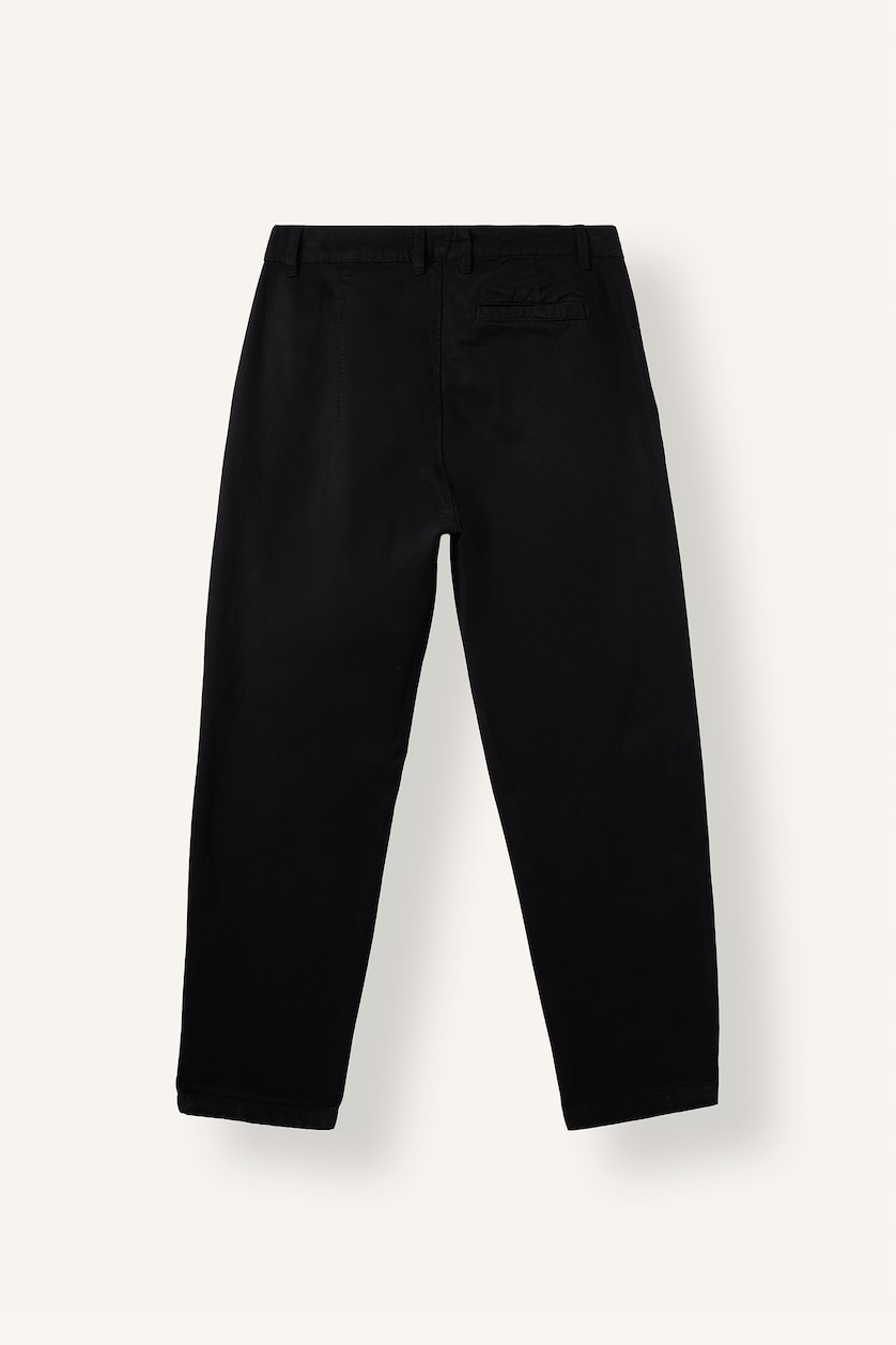 Erkek Siyah Relax Fit Pileli Pantolon
