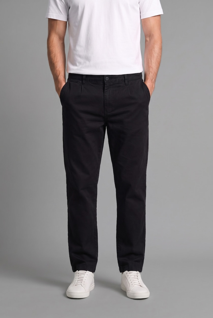 Man Black Relax Fit Trousers