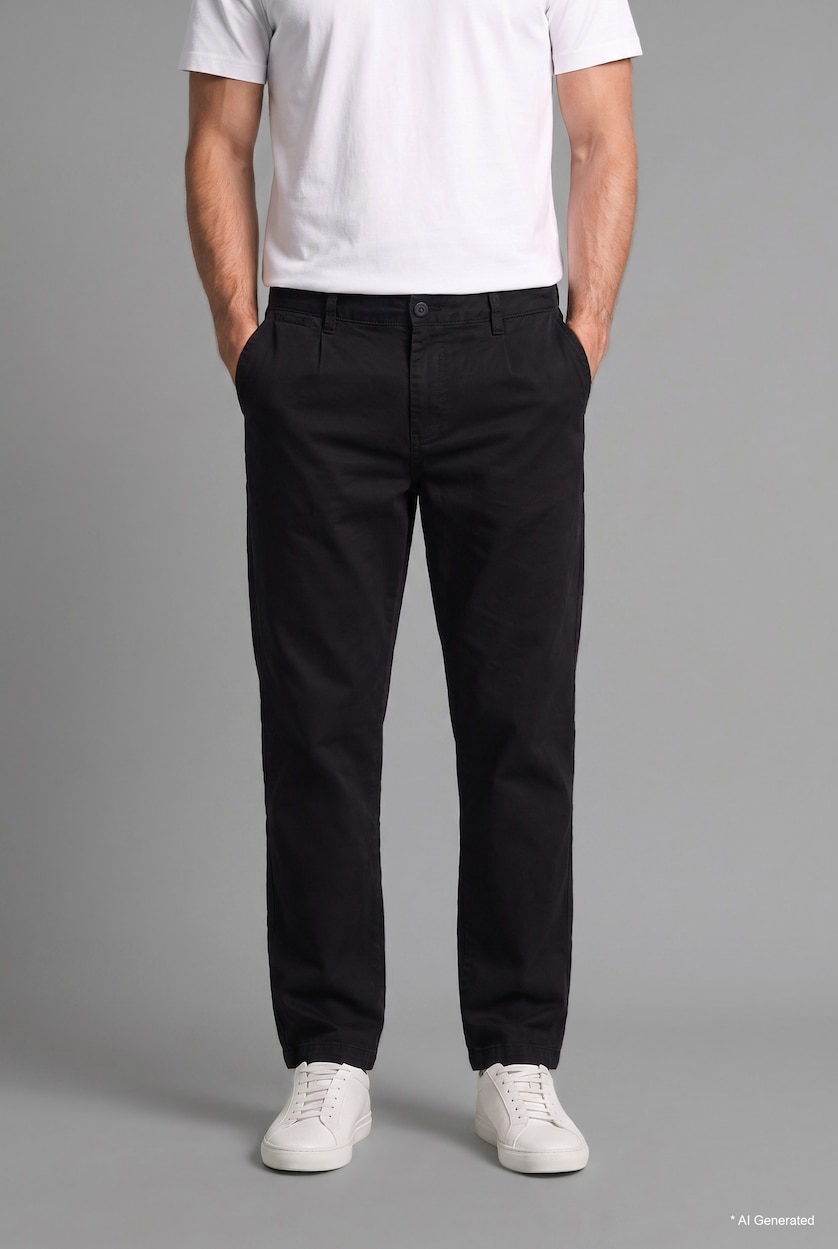 Erkek Siyah Relaxed Fit Pantolon