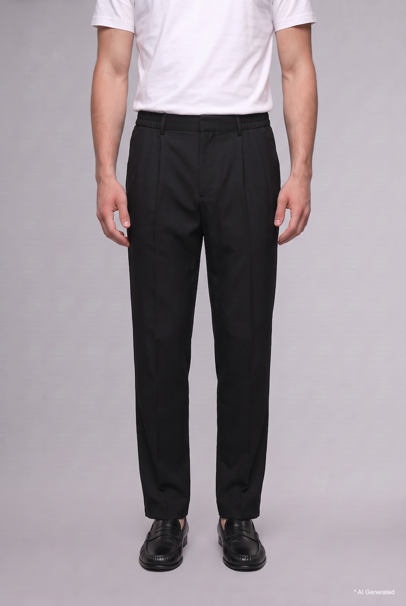 Ерлер қара Wide Leg ұзын шалбар