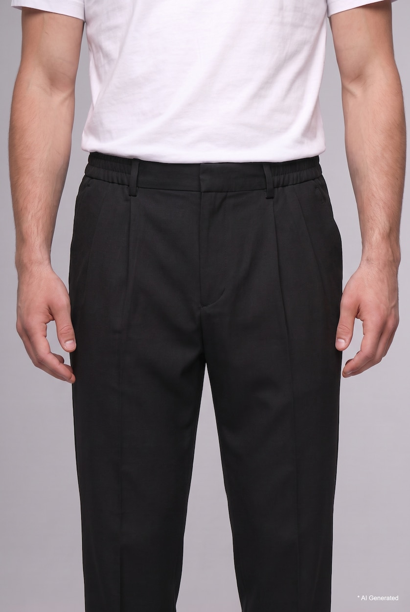 Ерлер қара Wide Leg ұзын шалбар