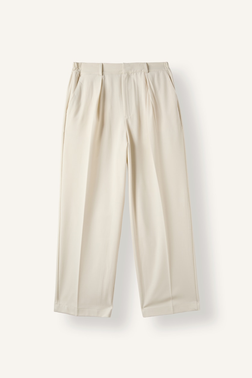 Men Ecru Wide Leg Trousers