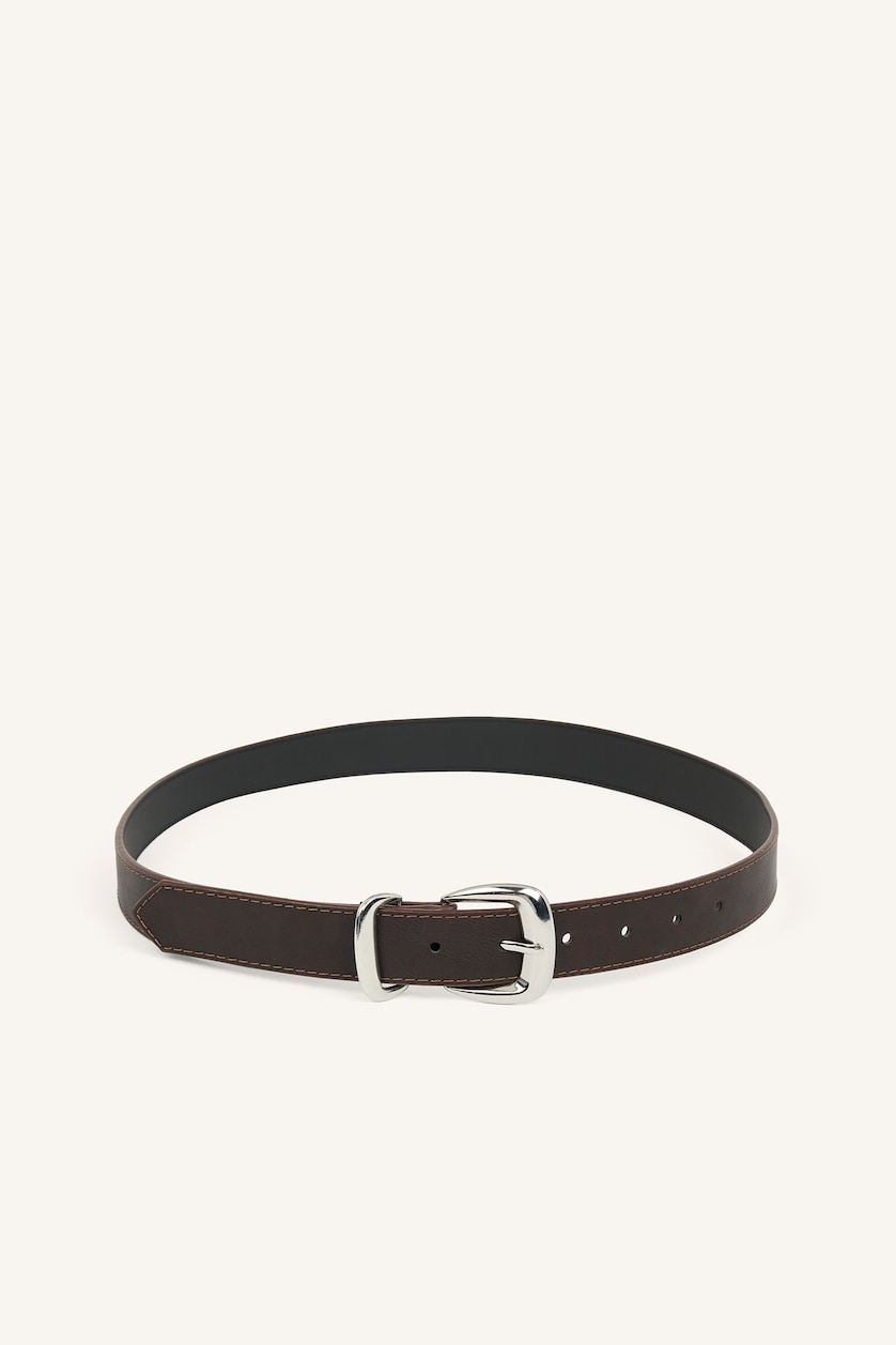 Women Brown Woman Rectangle Clasp Faux Leather