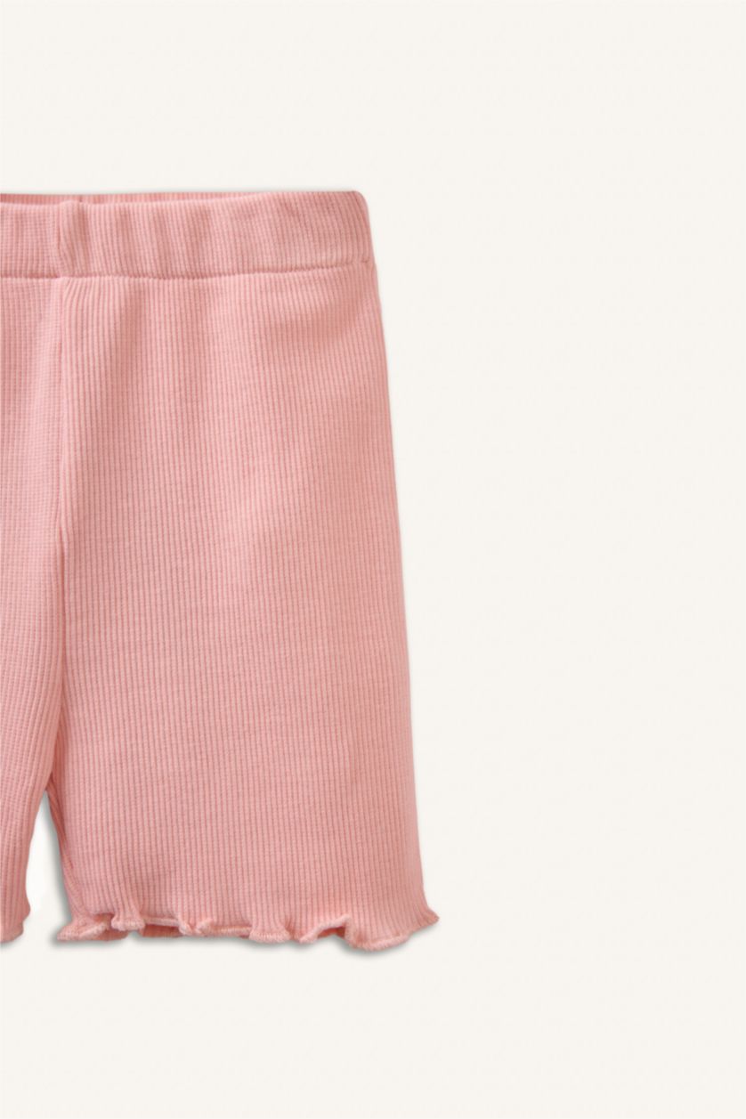 Kız Bebek Pembe Bıker Fitilli Kaşkorse Şort Kız Bebek