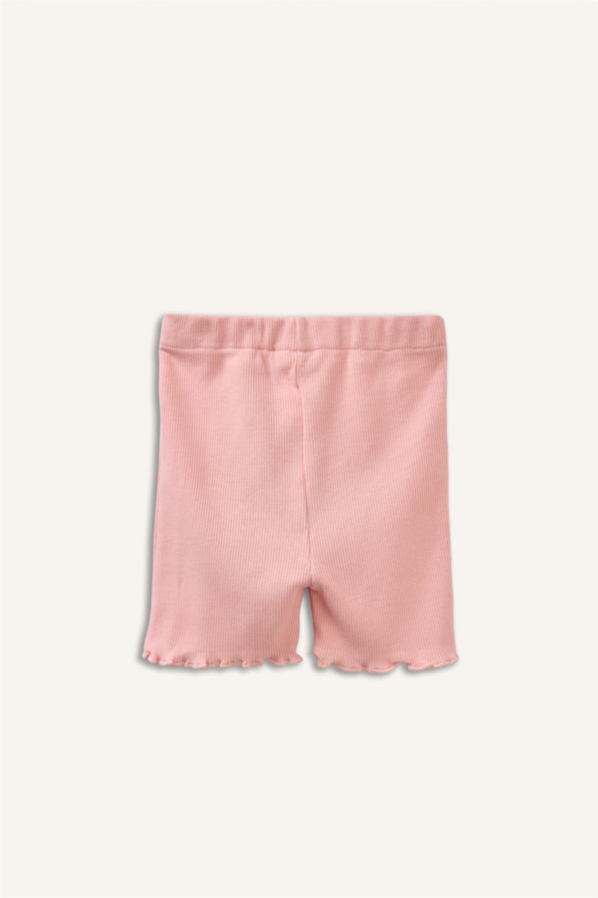 Kız Bebek Pembe Bıker Fitilli Kaşkorse Şort Kız Bebek