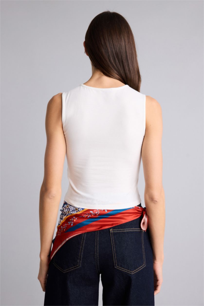 Kadın Beyaz Slım Fıt Basıc Düz Atlet