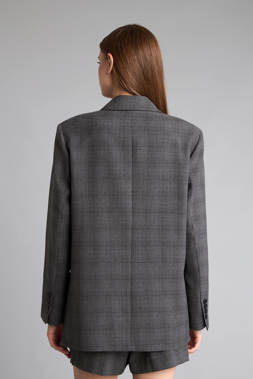 Женщины Серый Блейзер Oversize