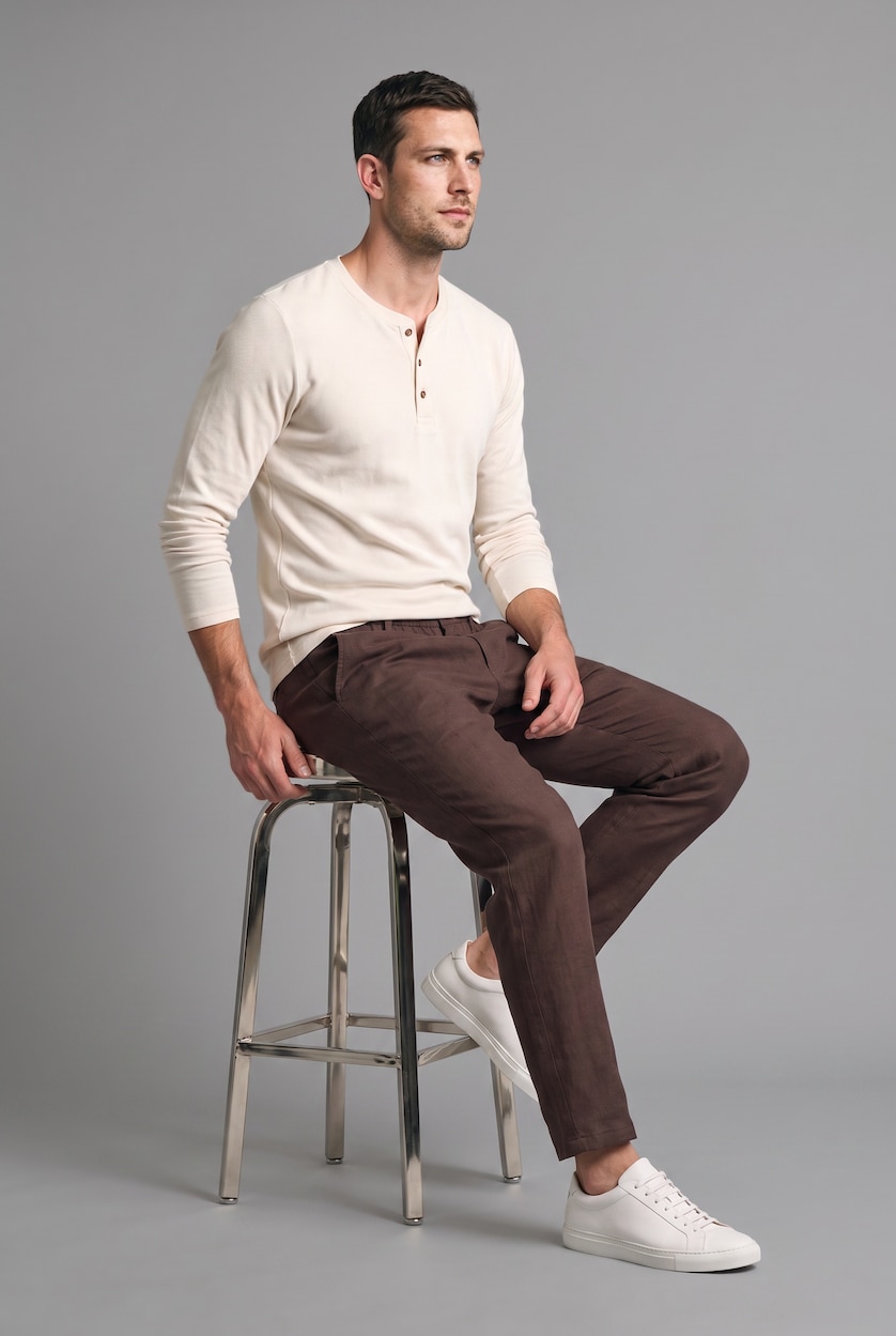 MAN Ecru 100% Cotton Regular Fit Knit Look Texture Sweatshirt