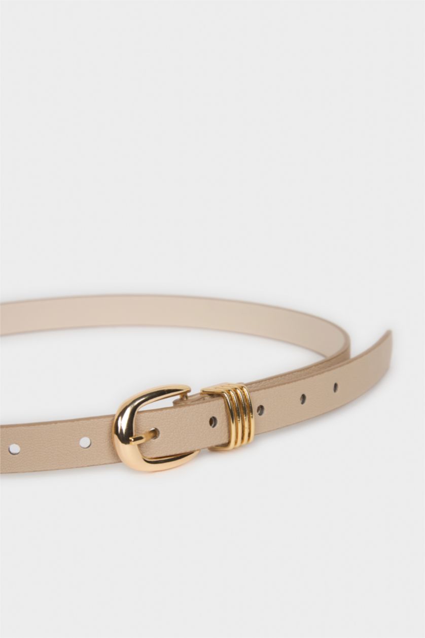 Kadın Vizon Kadın Oval Toka Suni Deri Günlük Kemer