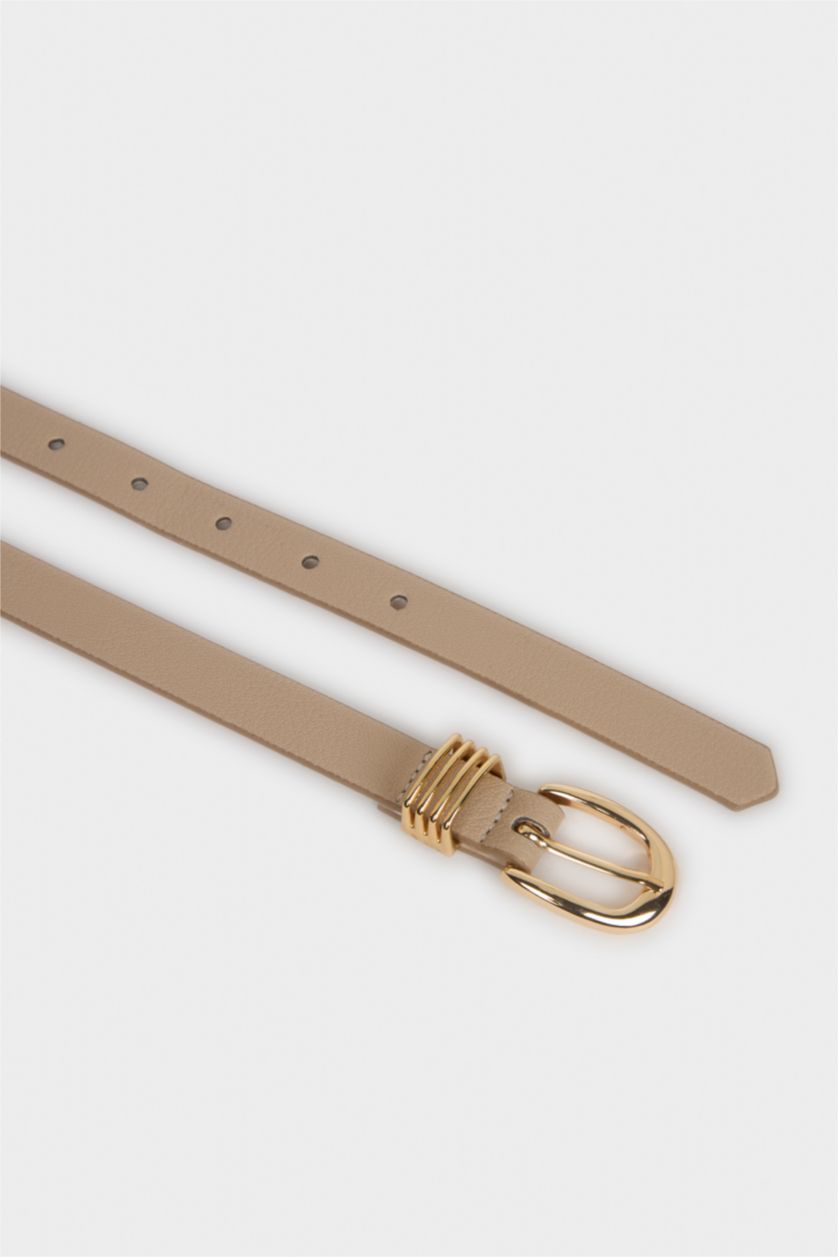 Kadın Vizon Kadın Oval Toka Suni Deri Günlük Kemer