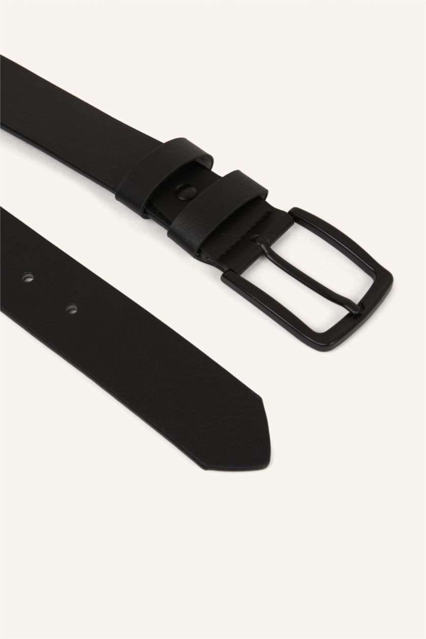 Erkek Siyah Suni Deri Kemer