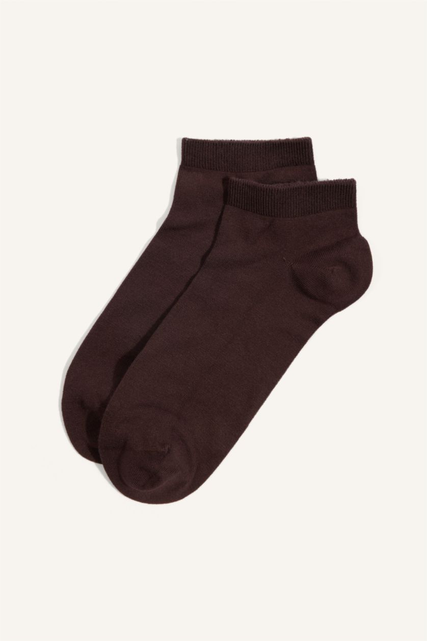 Erkek Kahve 2'Li Dikişsiz Patik Çorap