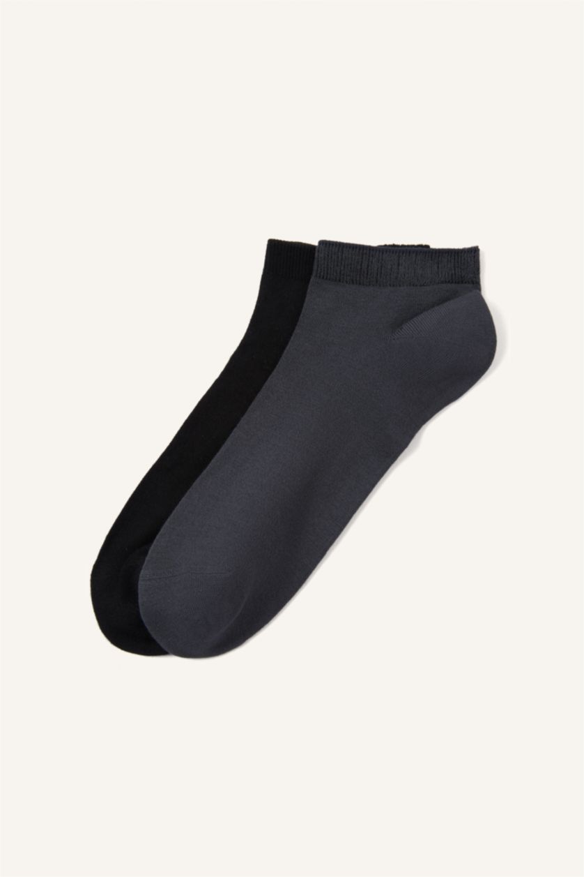 Erkek Gri Melanj 2'Li Patik Çorap