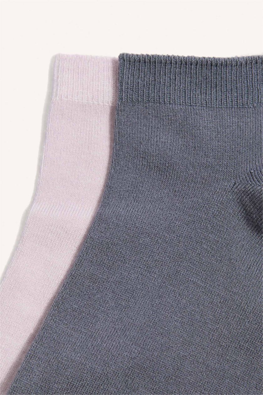 Kadın Mor 2'Li Dikişsiz Patik Çorap