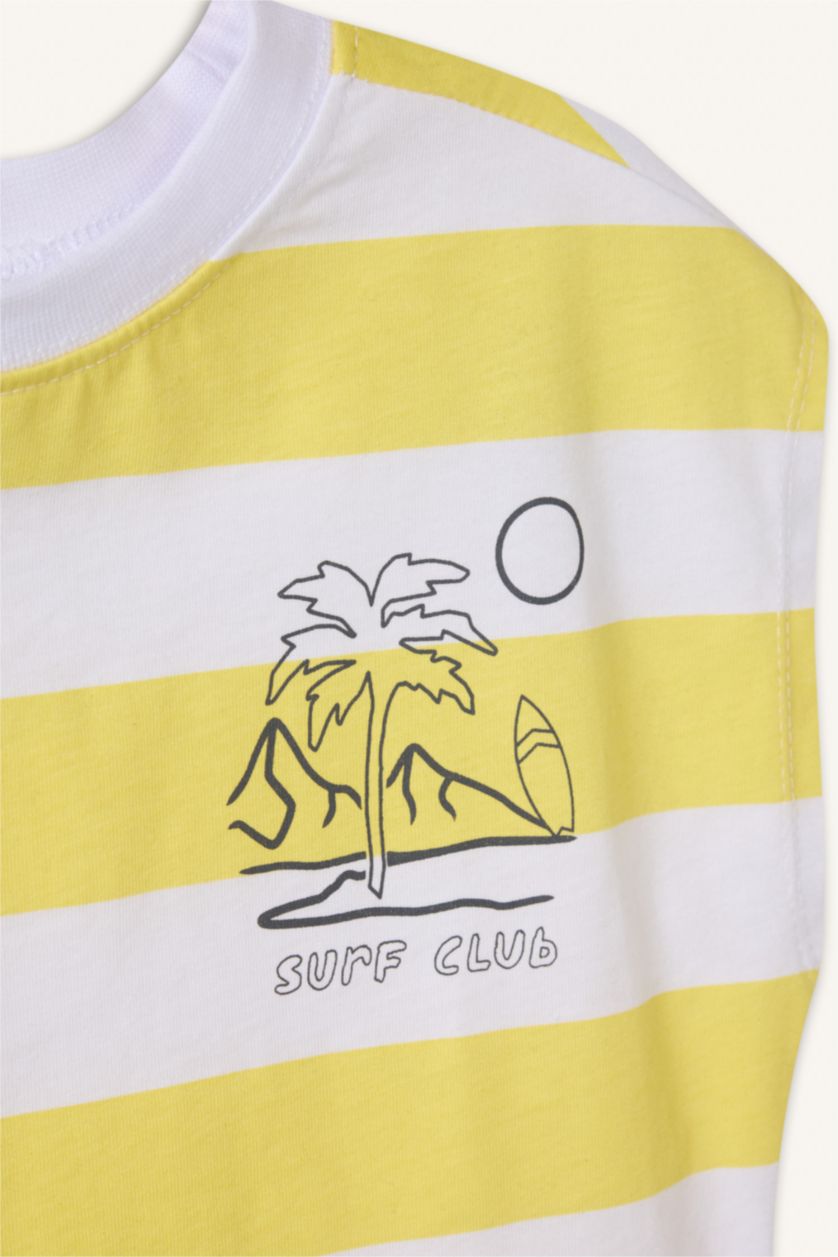 Erkek Bebek Beyaz Çizgili Bebek Atlet 