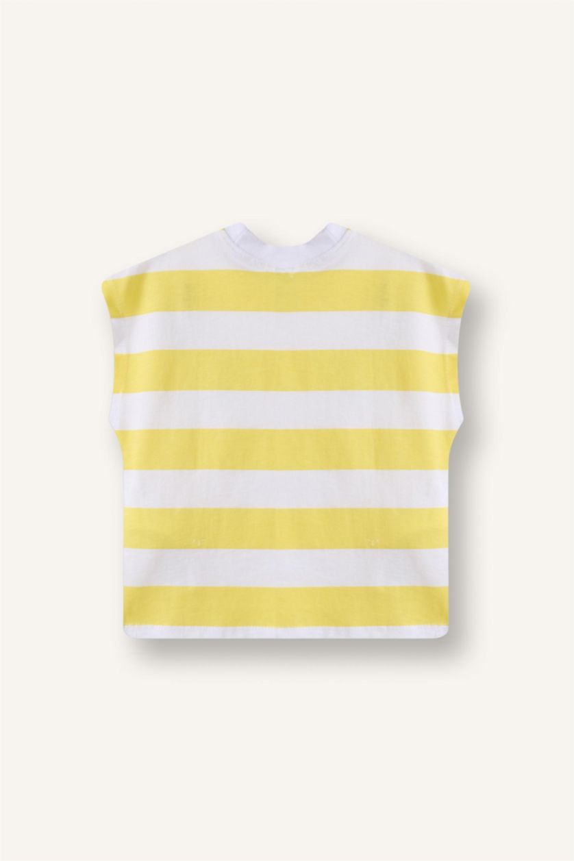 Baby Boys White Baby Boy Oversize Fit Striped Tank Top