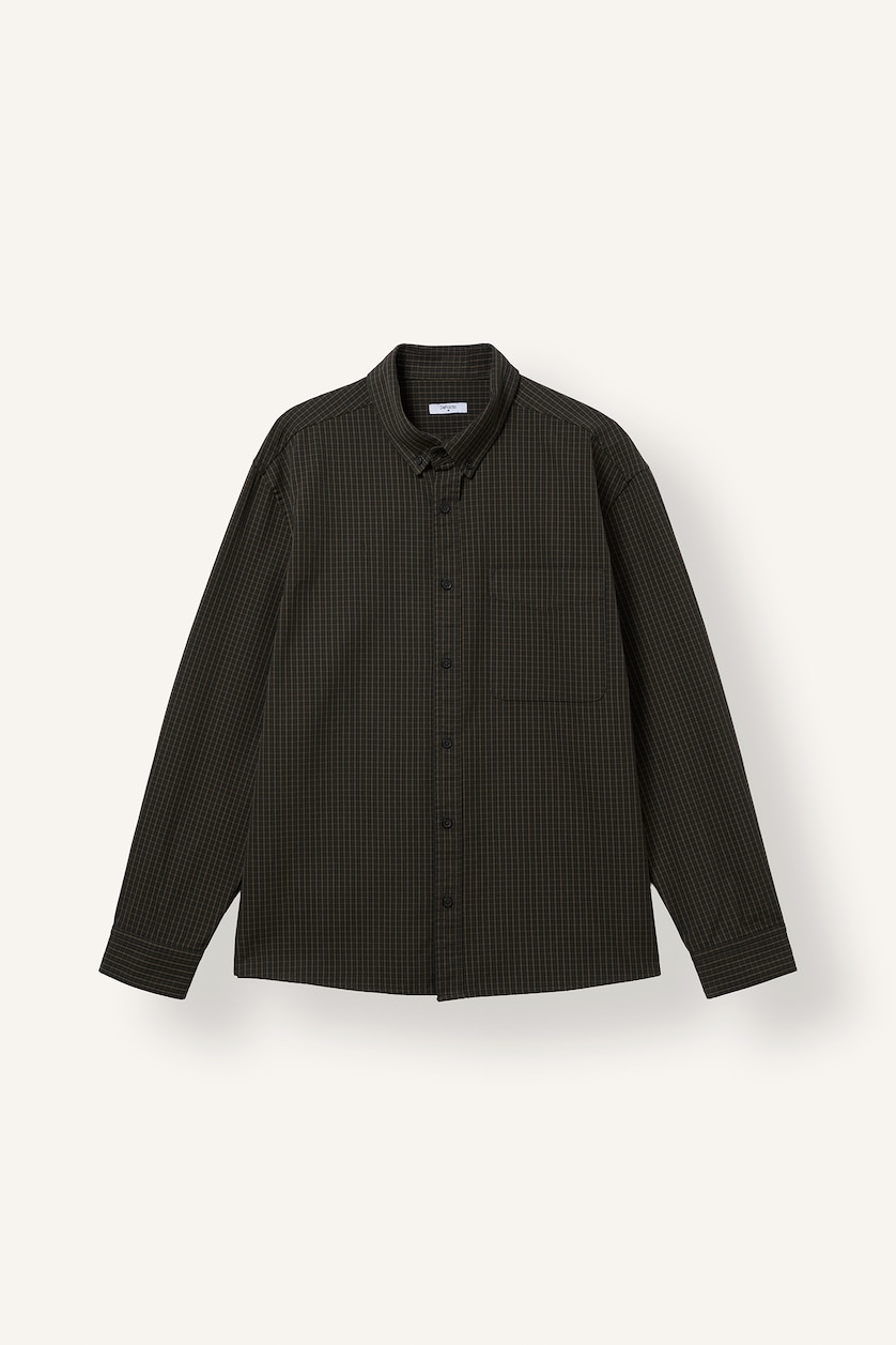 MAN Khaki Relax Fit Flanel Long Sleeve Shirt