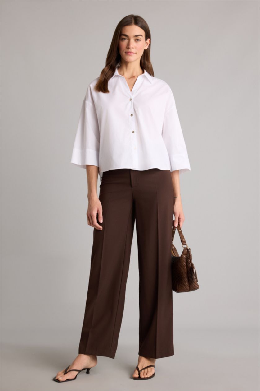 Kadın Beyaz Oversıze Poplin